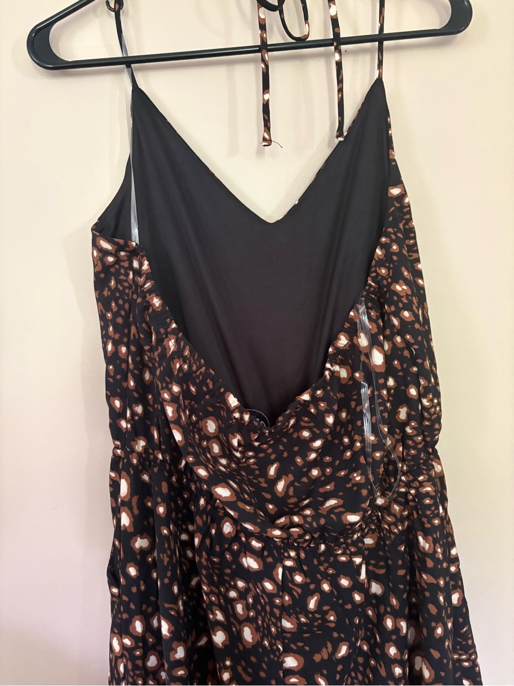Gilli Black Brown Halter Romper Pants Jumpsuit Women's Size Large Stitch Fix - Picture 5 of 12